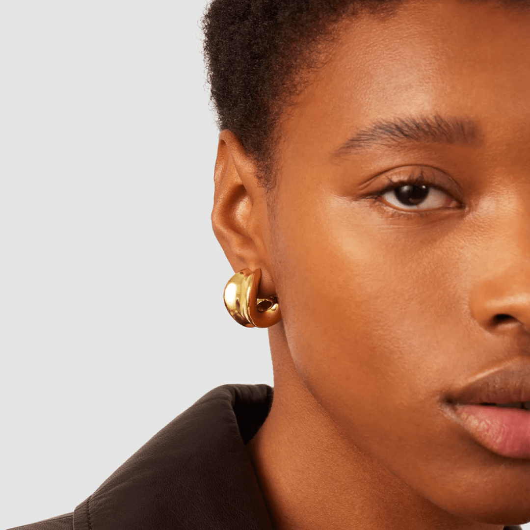 14K Gold Dipped Chunky Doune Earrings