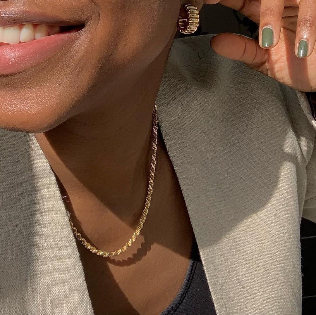 18k Gold Vermeil Rope Chain Necklace