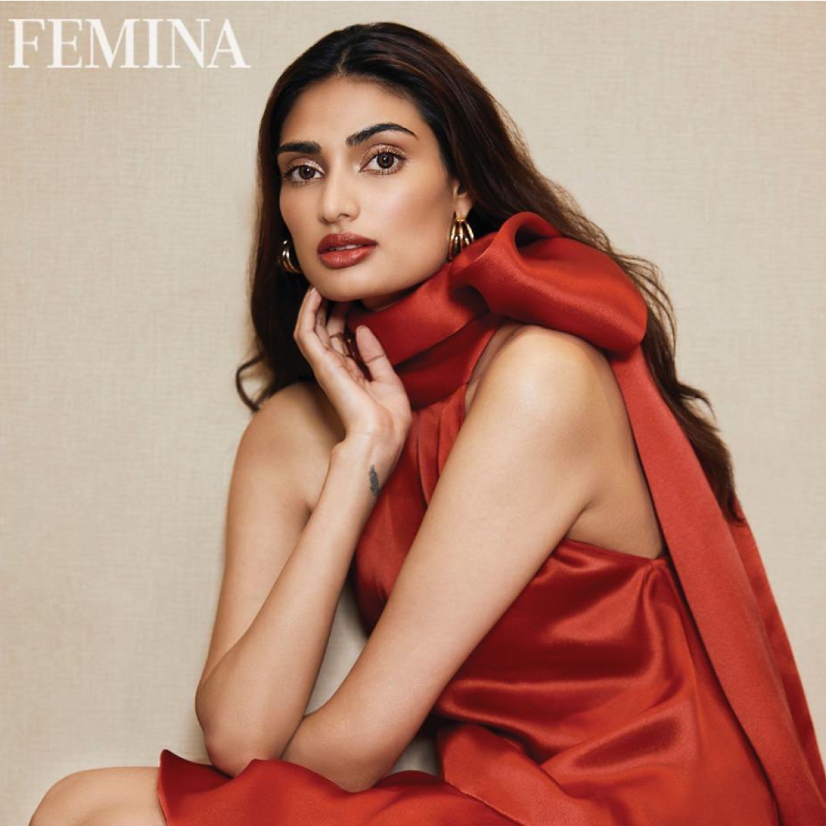 Athiya Shetty Wearing Tri Hoop Earrings for Femina India