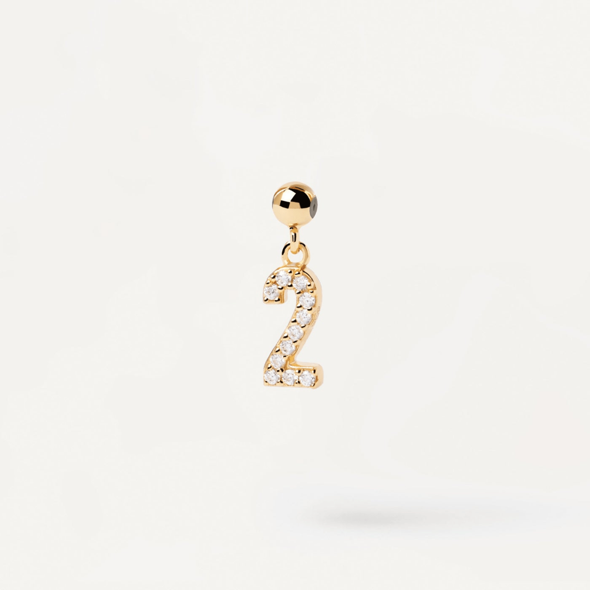 White Zirconia Number 2 Charm