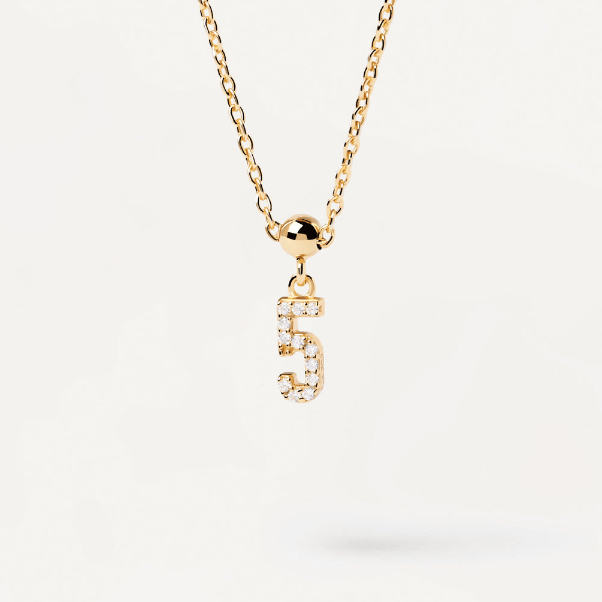 White Zirconia Number 5 Charm