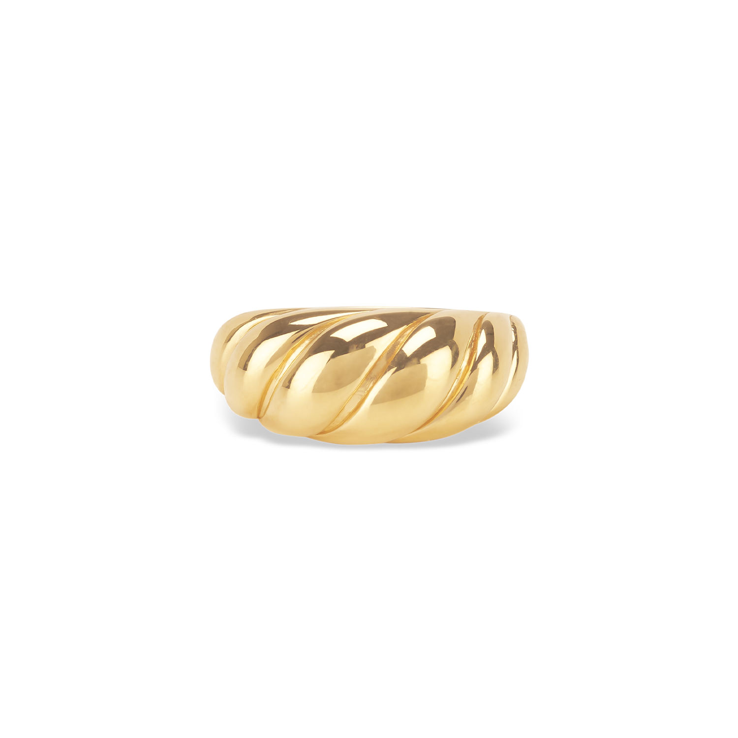 Gold Vermeil Thin Dome Croissant Ring - Tanzire