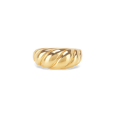 Gold Vermeil Thin Dome Croissant Ring - Tanzire
