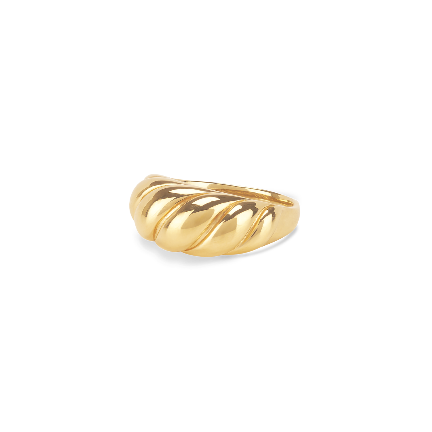 Gold Vermeil Thin Dome Croissant Ring - Tanzire