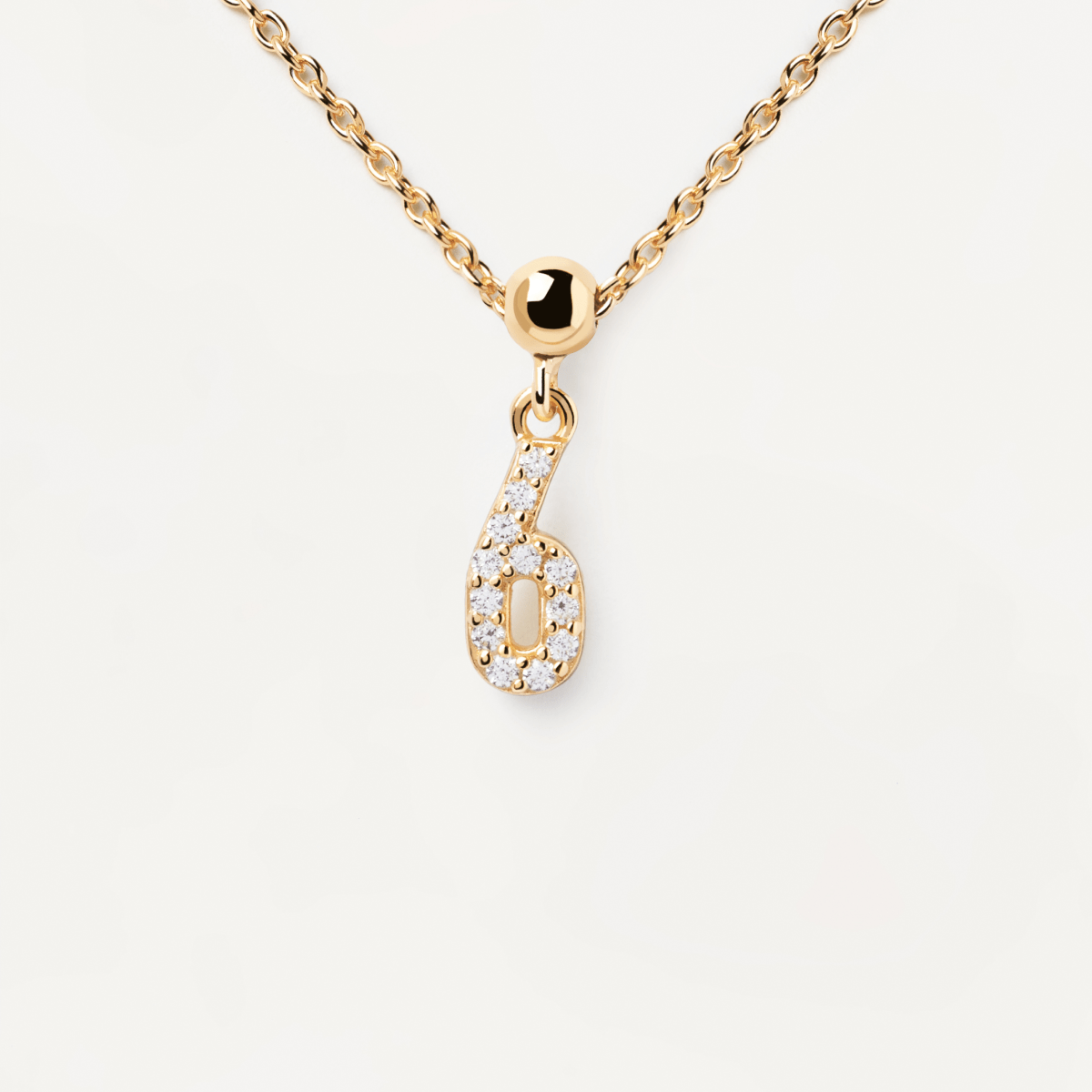 White Zirconia Number 6 Charm