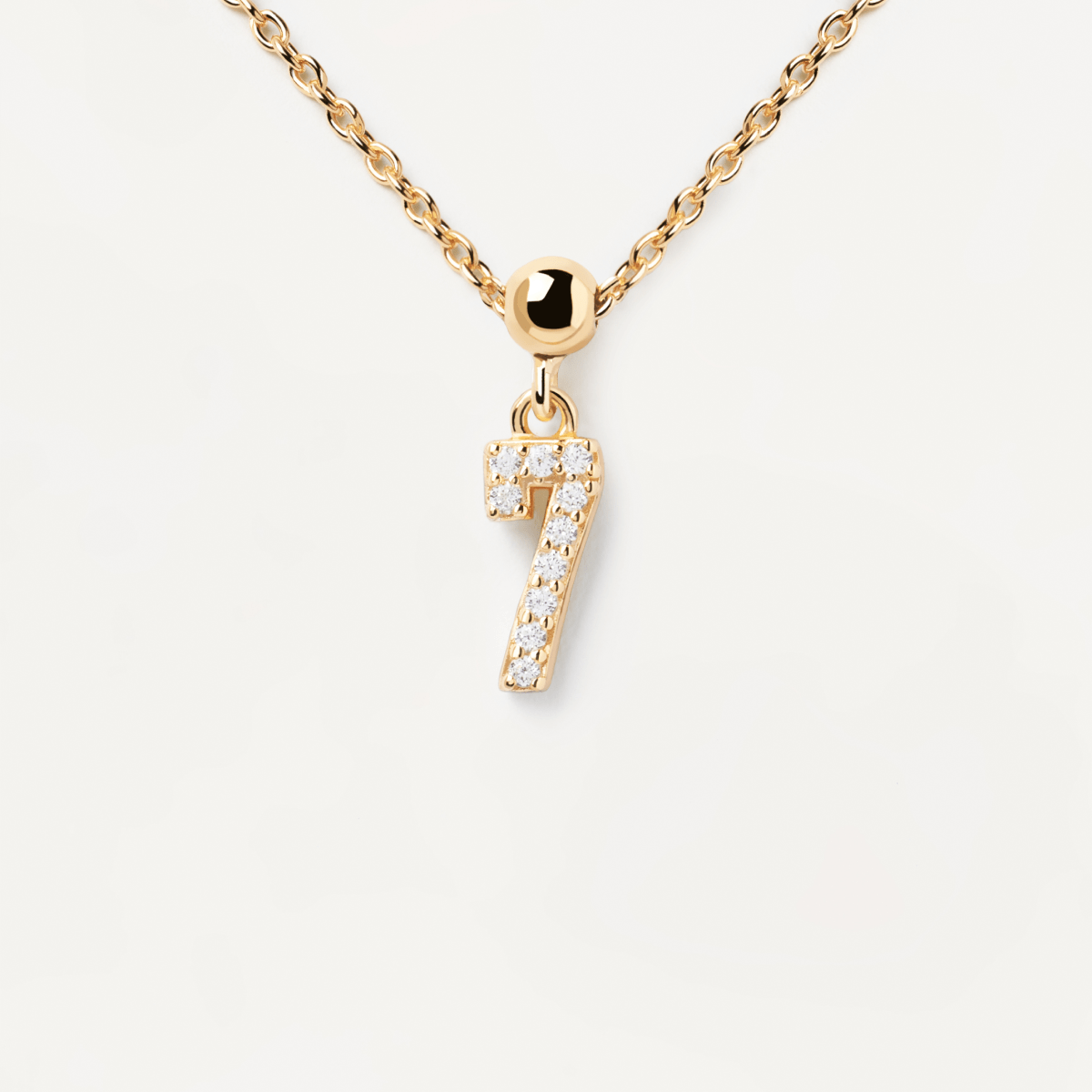 White Zirconia Number 7 Charm