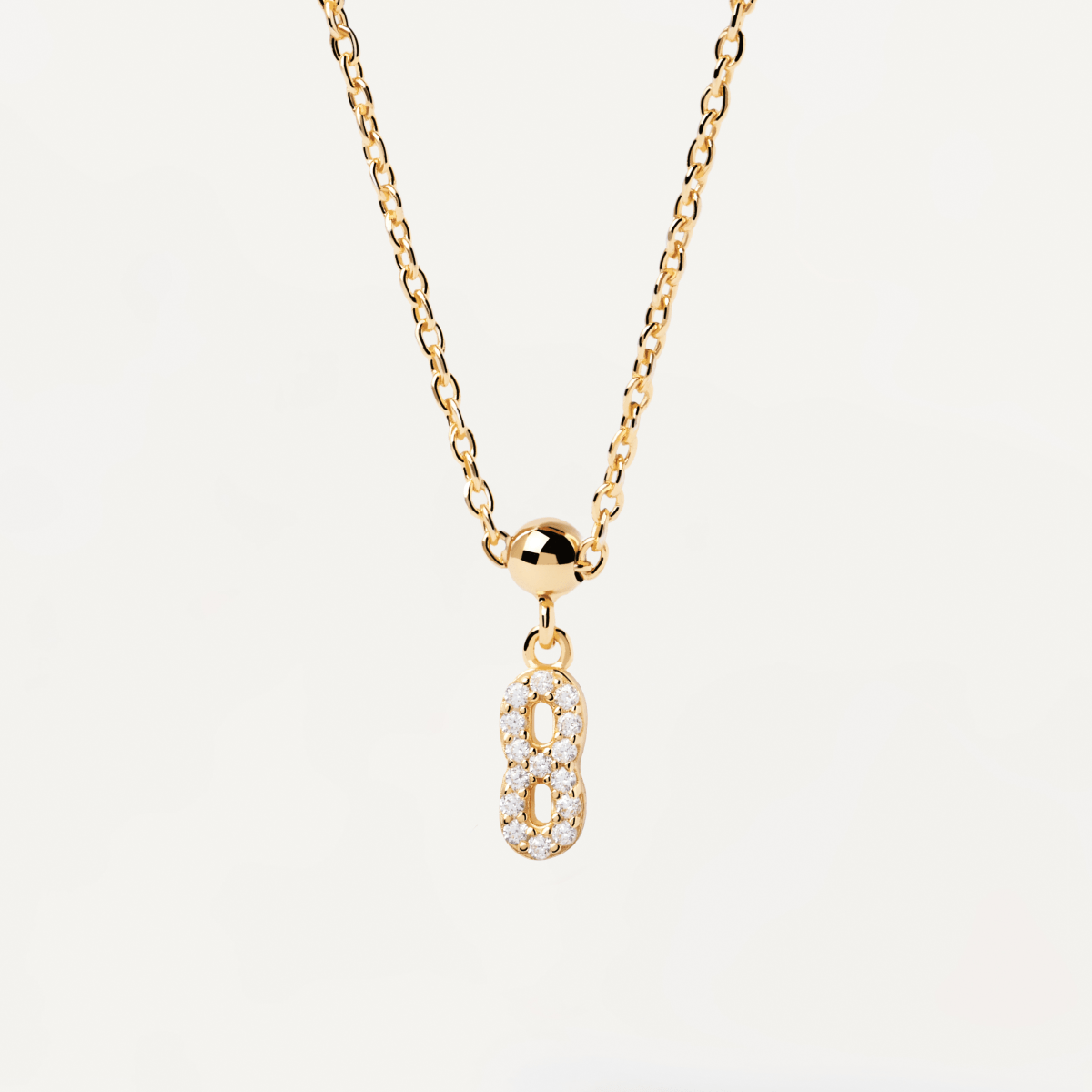 White Zirconia Number 8 Charm