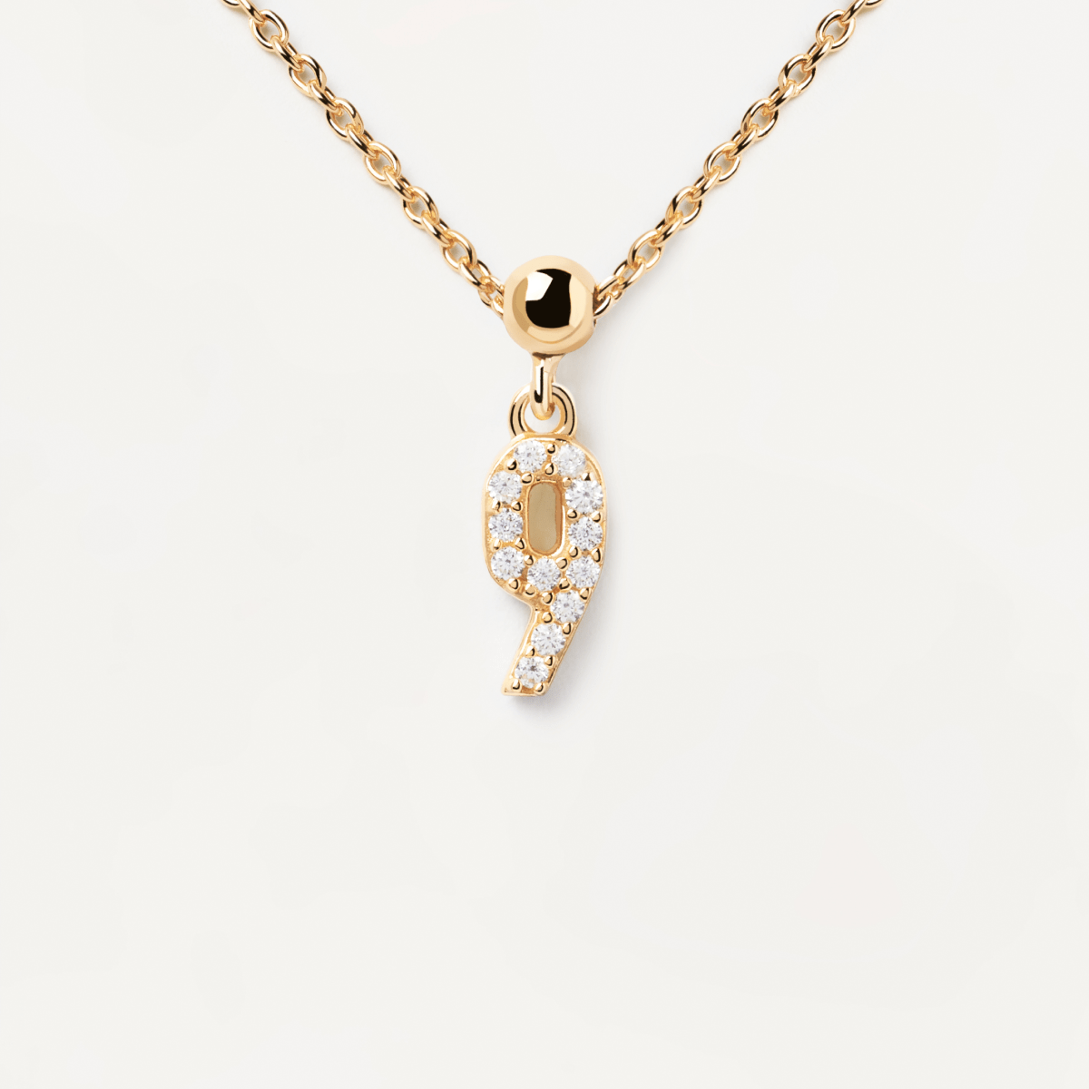 White Zirconia Number 9 Charm