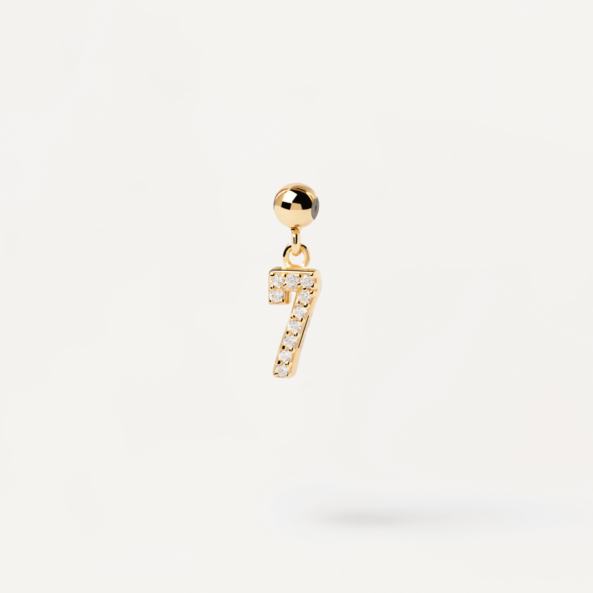 White Zirconia Number 7 Charm