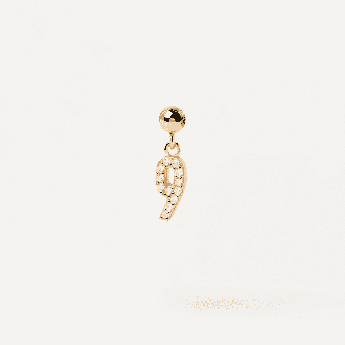 White Zirconia Number 9 Charm