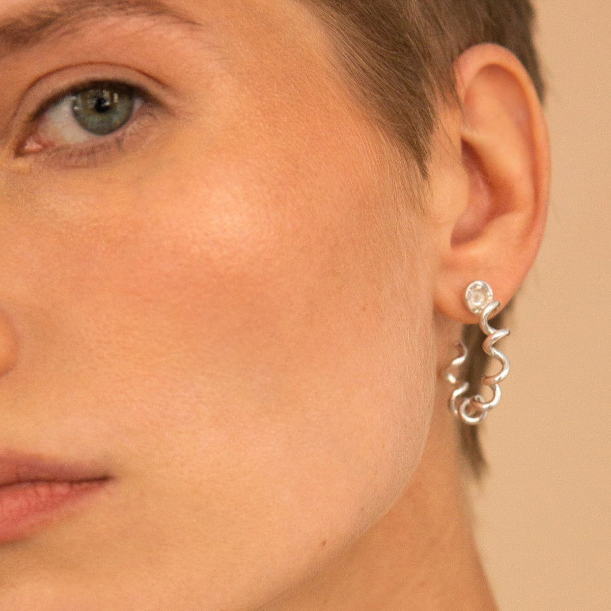 Mini Swirl Hoop Earrings