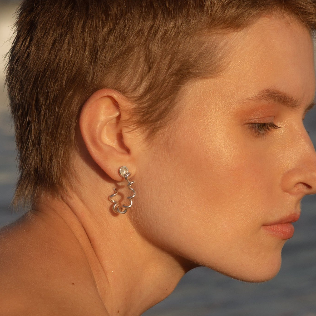 Mini Swirl Hoop Earrings