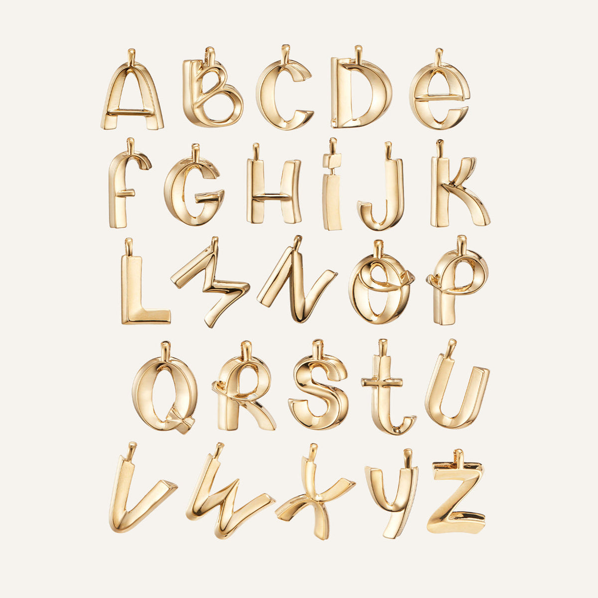 14k Gold Plated Monogram Necklace - K