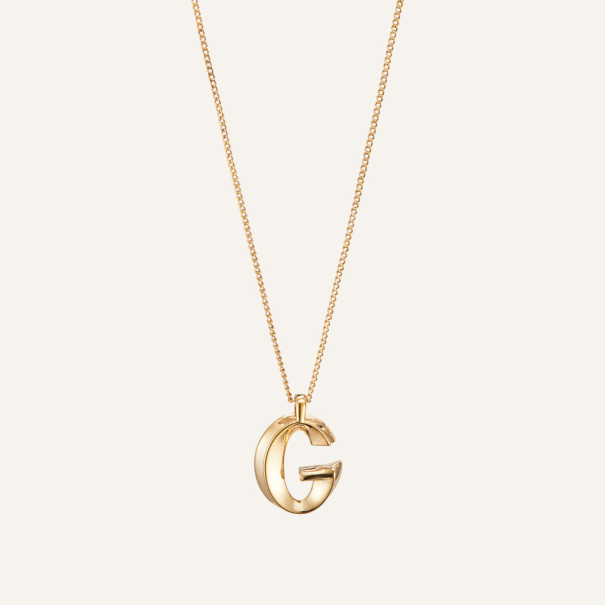 14k Gold Plated Monogram Necklace - G