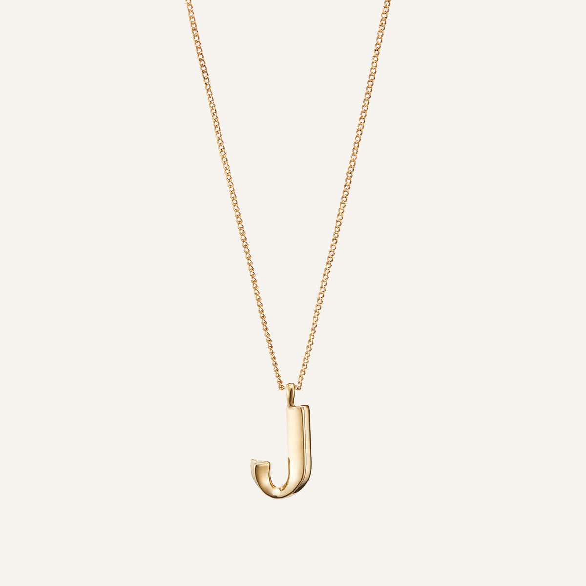 14k Gold Plated Monogram Necklace - J