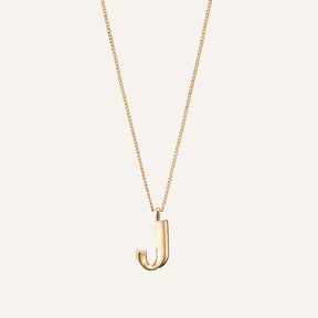 14k Gold Plated Monogram Necklace - J
