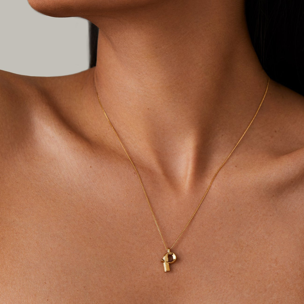 14k Gold Plated Monogram Necklace - P
