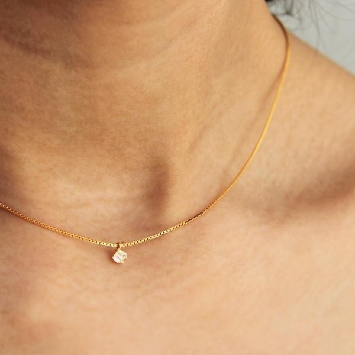 Gold Plated Zircon Pendant Necklace - Tanzire