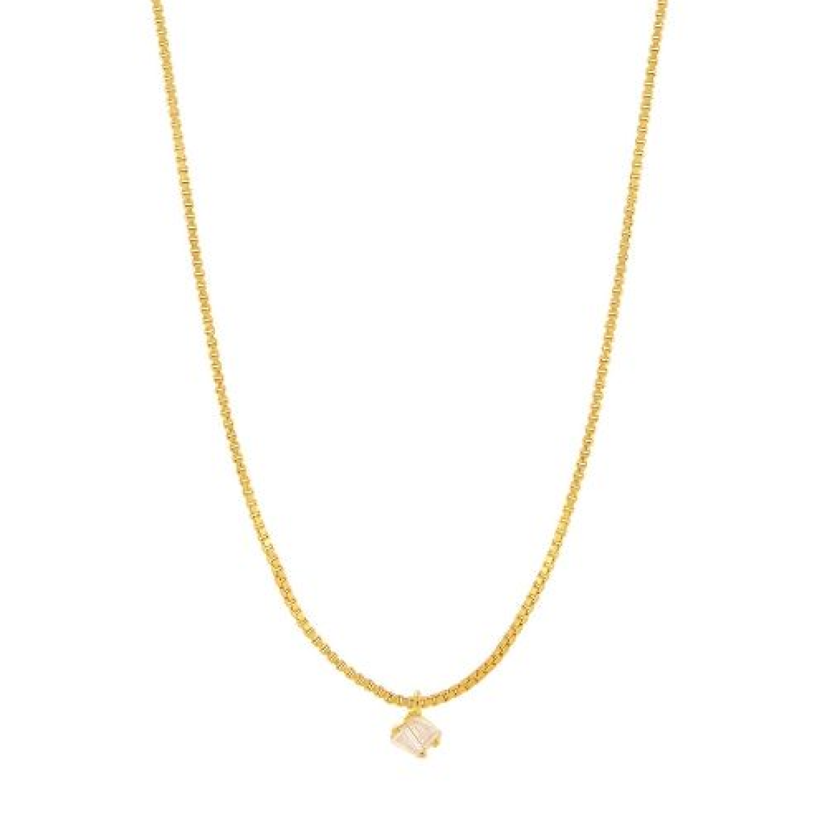 Gold Plated Zircon Pendant Necklace - Tanzire