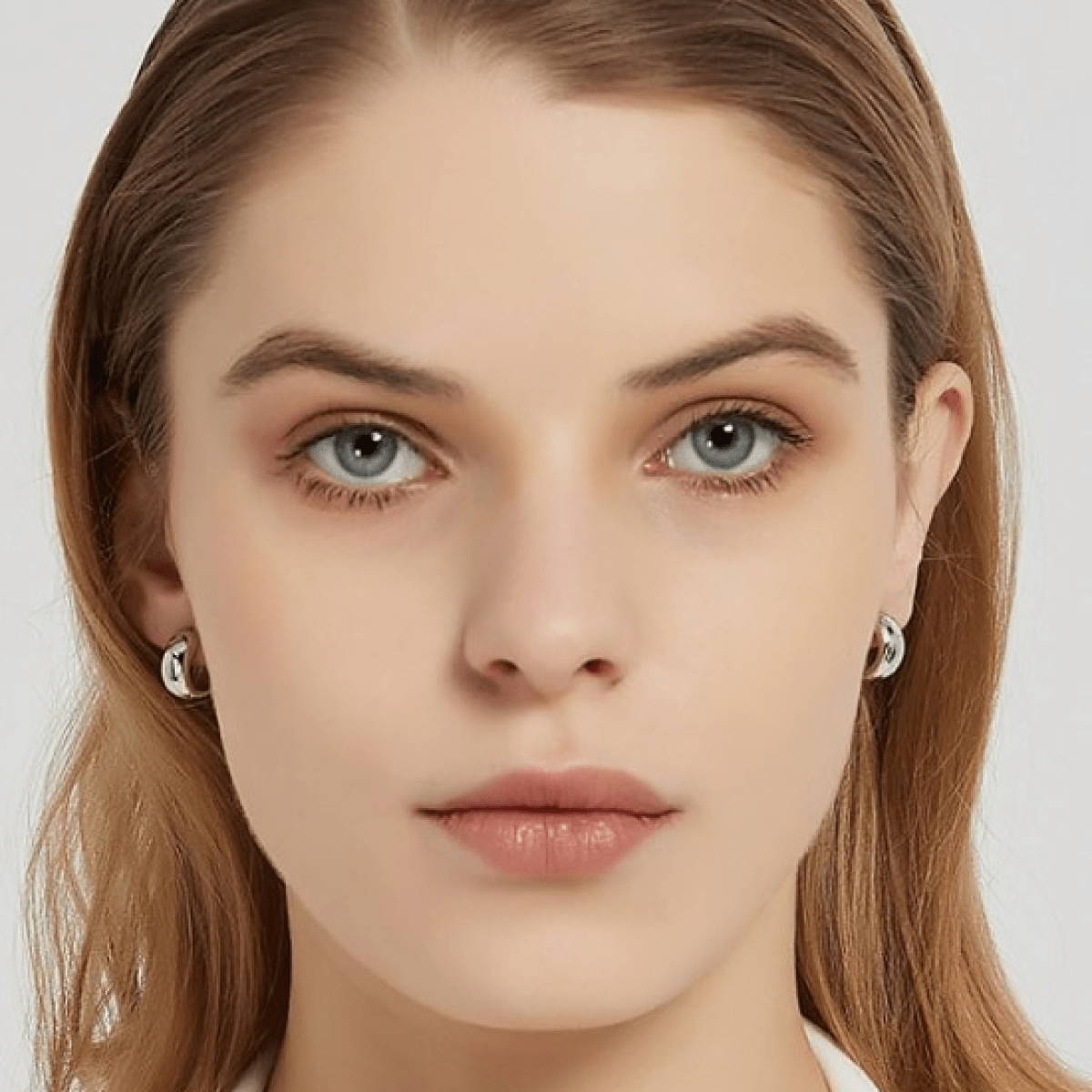 Minimal Rhodium Silver Hoop Huggies