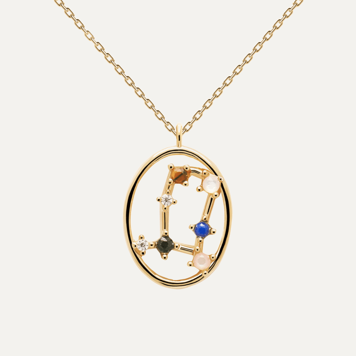 Multistone Gemini Oval Pendant