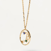 Multistone Libra Oval Pendant