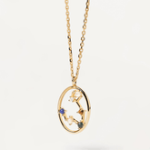 Multistone Pisces Oval Pendant