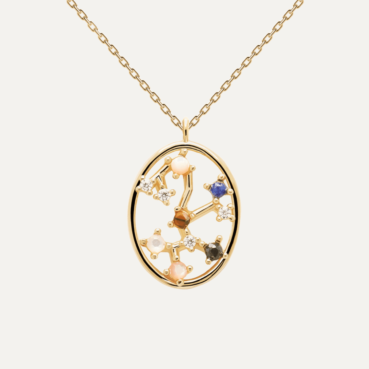 Multistone Sagittarius Oval Pendant