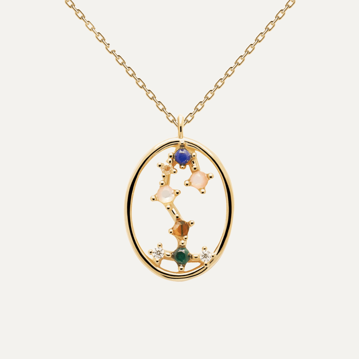Multistone Scorpio Oval Pendant