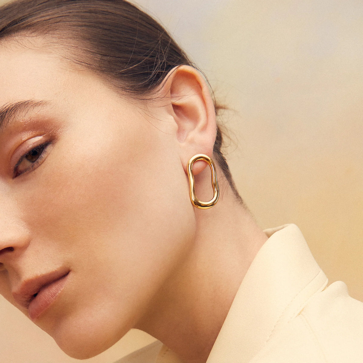 14K Gold Plated Wavy Parker Studs