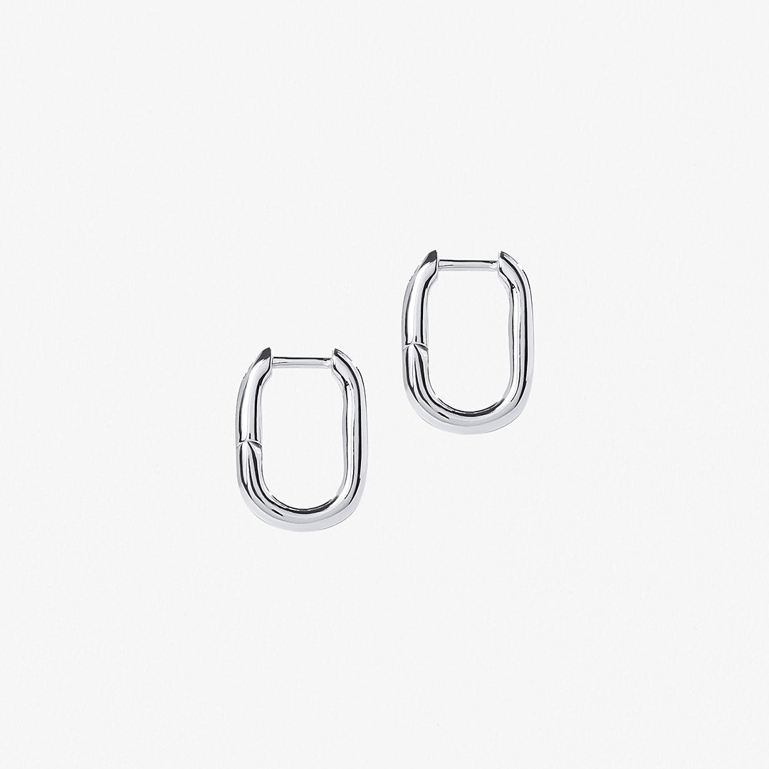 Rhodium Silver Mini U-Shaped Huggies