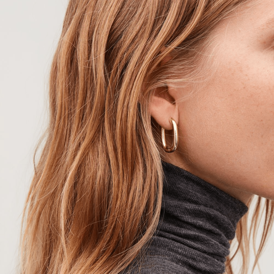 18k Gold Plated U-Shaped Hoop Earrings
