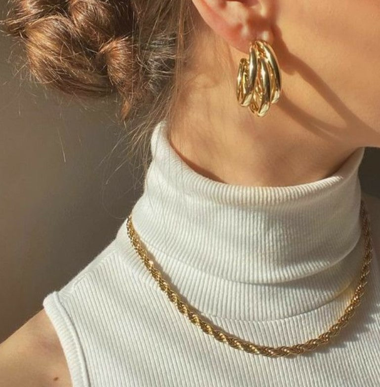 18k Gold Vermeil Rope Chain Necklace