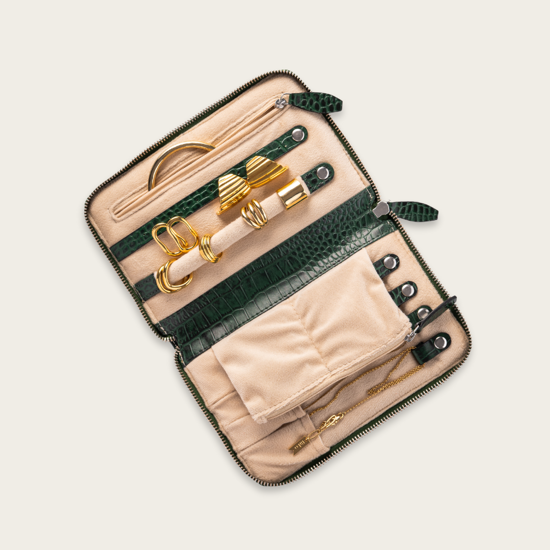 On-The-Go Jewelry Case - Forest green