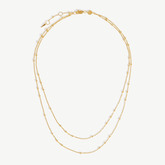 18K Gold Vermeil Double Chain Layering Necklace