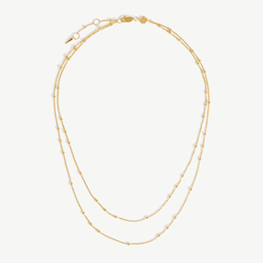 18K Gold Vermeil Double Chain Layering Necklace
