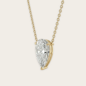 Lab-Grown Diamond Pear Pendant Necklace