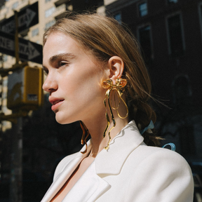 Mega Bow Gold Statement Earrings