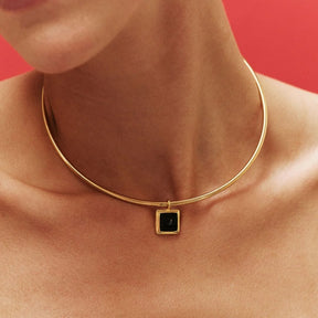 18K Gold Plated Solene Charm Choker