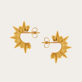 Chunky Gold Sun Stud Earrings