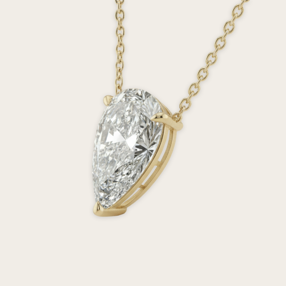 Lab-Grown Diamond Pear Pendant Necklace