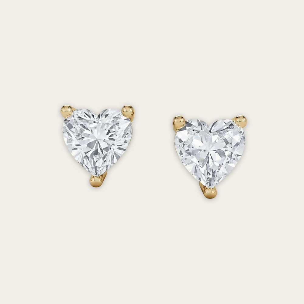 Lab-Grown Diamond Heart Stud Earrings