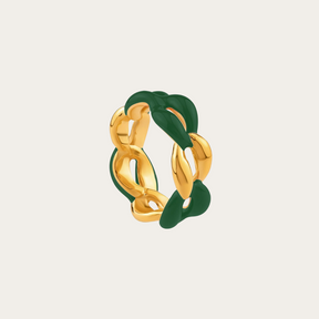 Juicy Enamel Gold Chain Link Ring