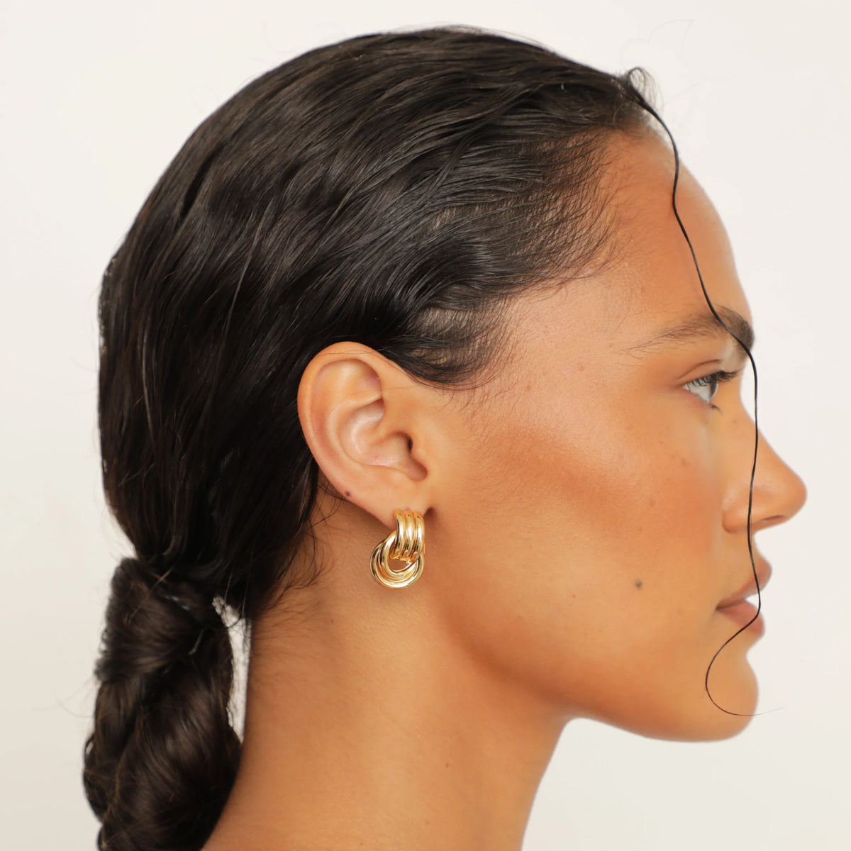 18K Gold Plated Baby Knot Hoop Earrings