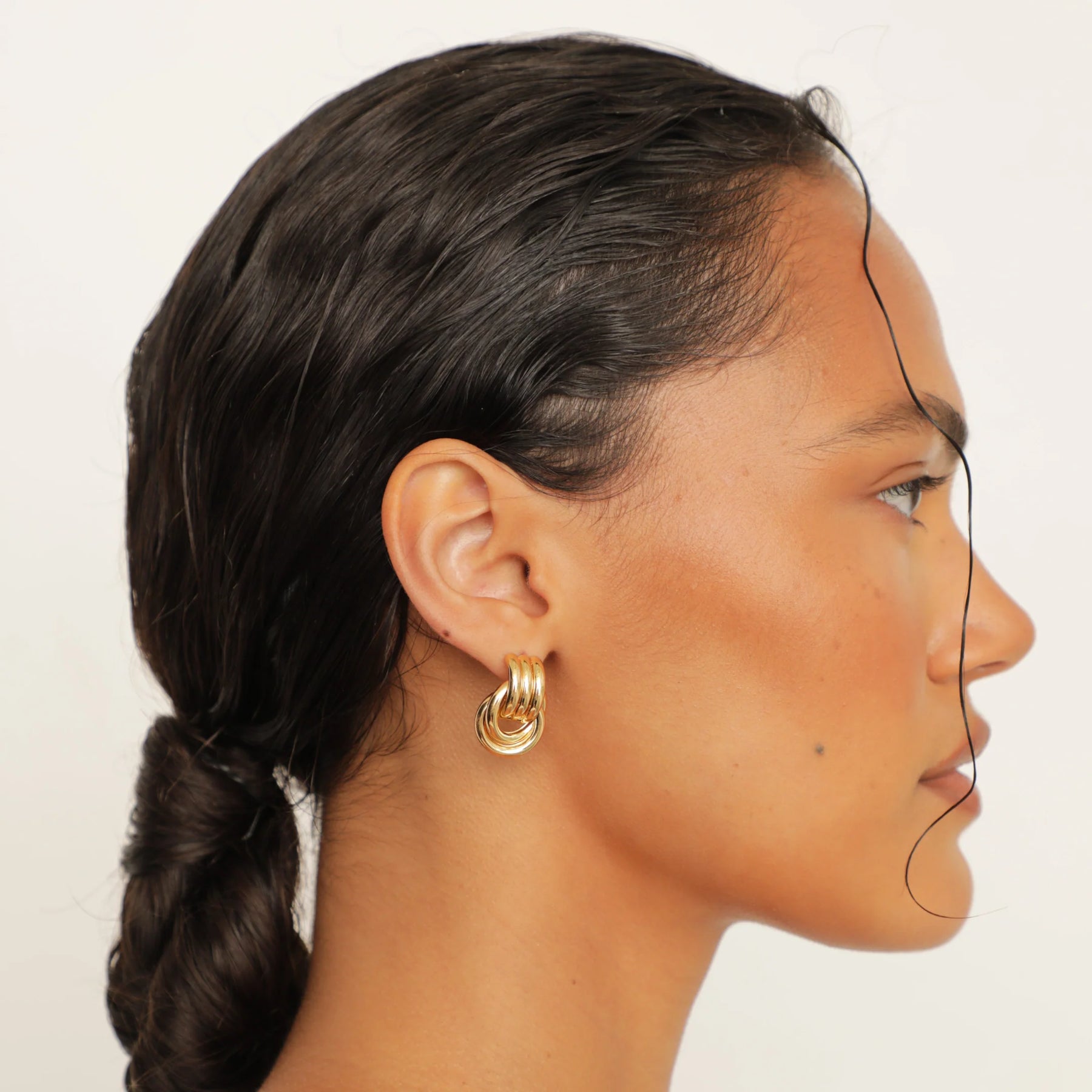 18K Gold Plated Baby Knot Hoop Earrings