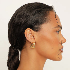 18K Gold Plated Baby Knot Hoop Earrings