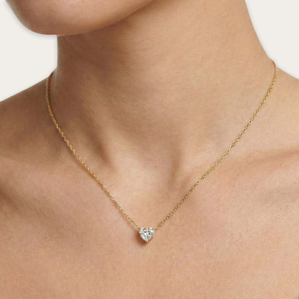 Lab-Grown Diamond Heart Pendant Necklace