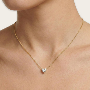 Lab-Grown Diamond Heart Pendant Necklace