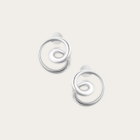 Rhodium Silver Mini Mismatched Hoops