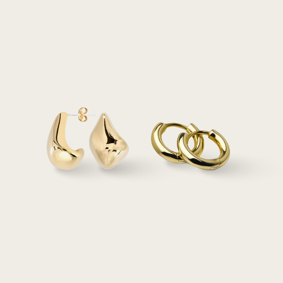 Odyssey Earrings & Lara Huggies Set